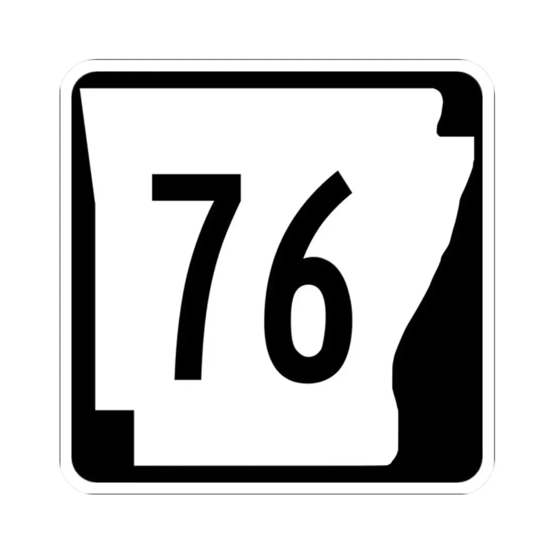 Arkansas 76 (Arkansas) (Road Sign) STICKER Vinyl Kiss-Cut Decal 2 Inch White - The Sticker Space