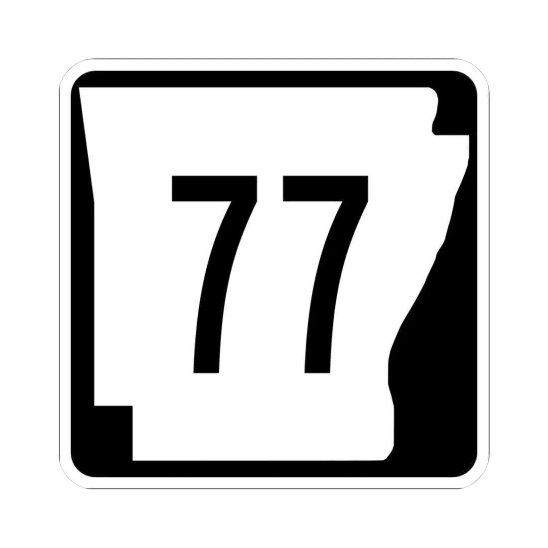 Arkansas 77 (Arkansas) (Road Sign) STICKER Vinyl Kiss-Cut Decal 3 Inch White - The Sticker Space