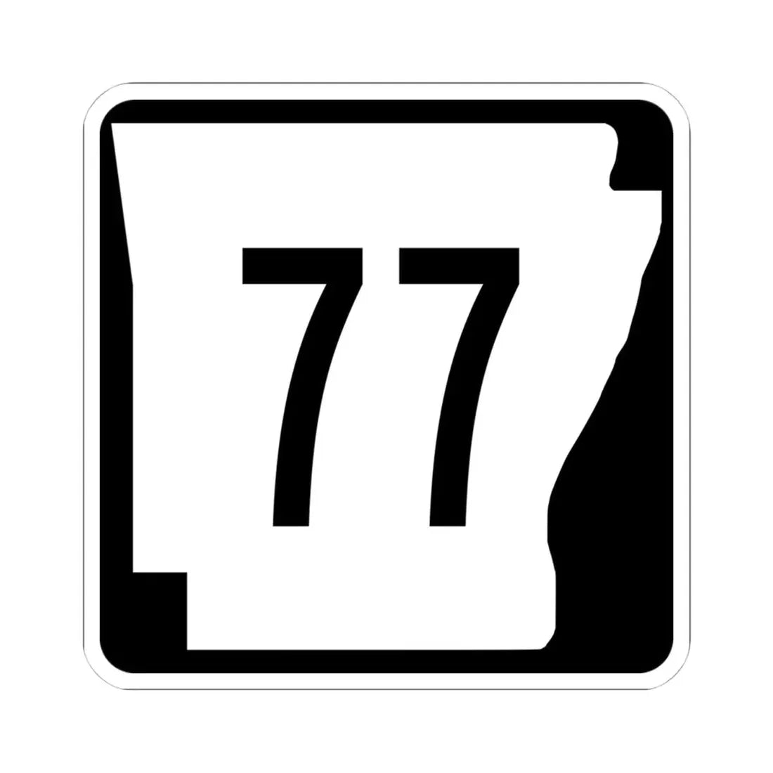 Arkansas 77 (Arkansas) (Road Sign) STICKER Vinyl Kiss-Cut Decal 4 Inch White - The Sticker Space