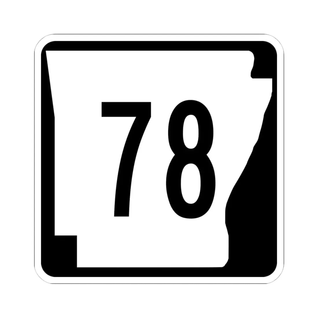 Arkansas 78 (Arkansas) (Road Sign) STICKER Vinyl Kiss-Cut Decal 4 Inch White - The Sticker Space