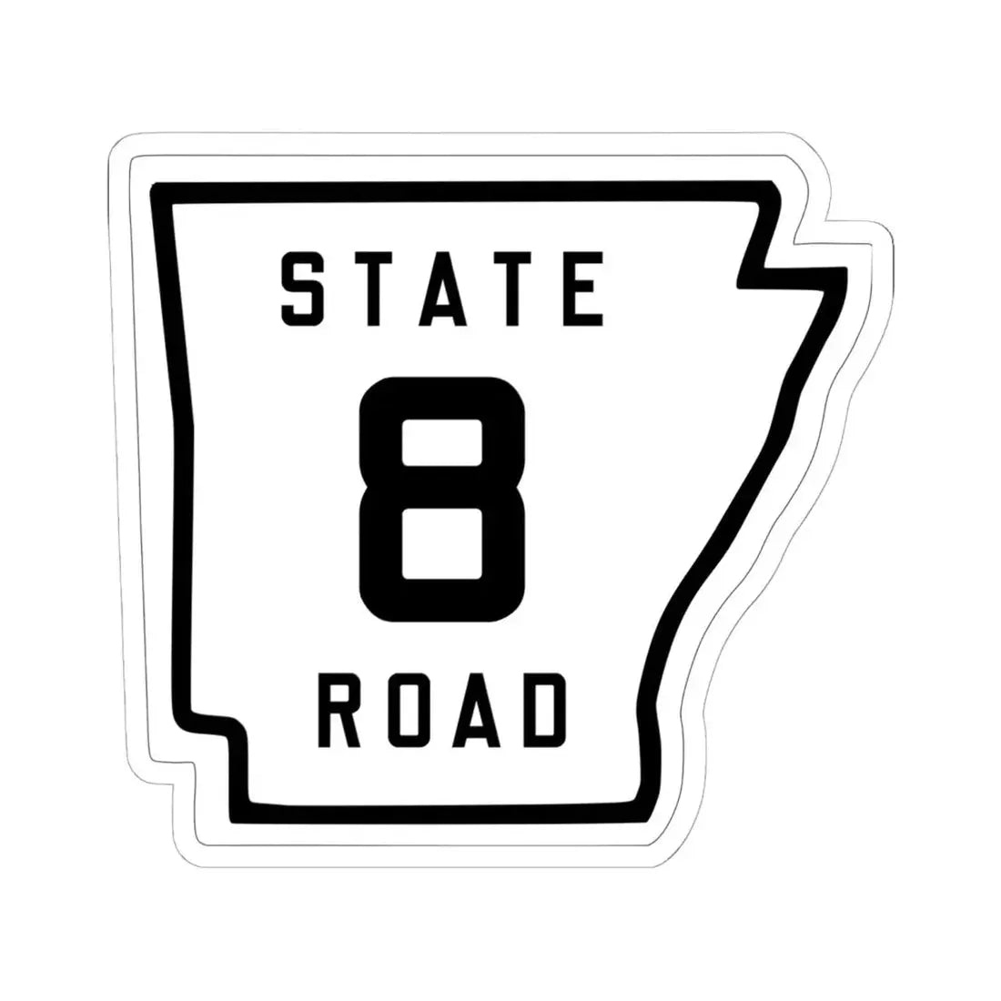Arkansas 8 1926 (Arkansas) (Road Sign) STICKER Vinyl Kiss-Cut Decal 6 Inch White - The Sticker Space