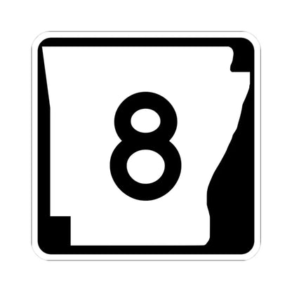 Arkansas 8 (Arkansas) (Road Sign) STICKER Vinyl Kiss-Cut Decal 3 Inch White - The Sticker Space