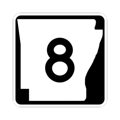 Arkansas 8 (Arkansas) (Road Sign) STICKER Vinyl Kiss-Cut Decal 4 Inch White - The Sticker Space