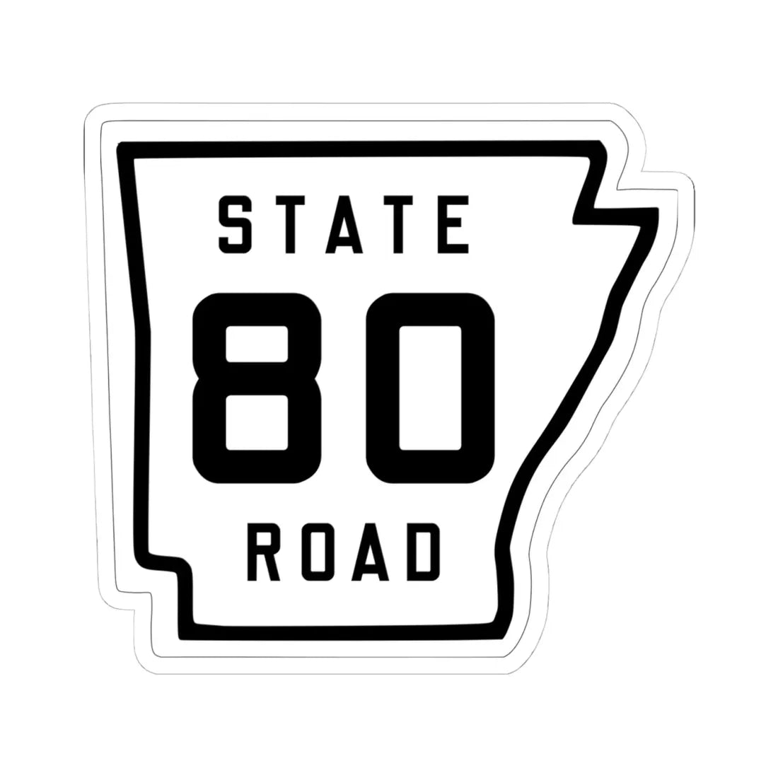 Arkansas 80 1926 (Arkansas) (Road Sign) STICKER Vinyl Kiss-Cut Decal 4 Inch White - The Sticker Space