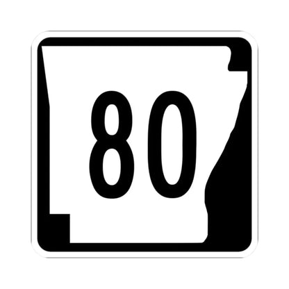 Arkansas 80 (Arkansas) (Road Sign) STICKER Vinyl Kiss-Cut Decal 2 Inch White - The Sticker Space