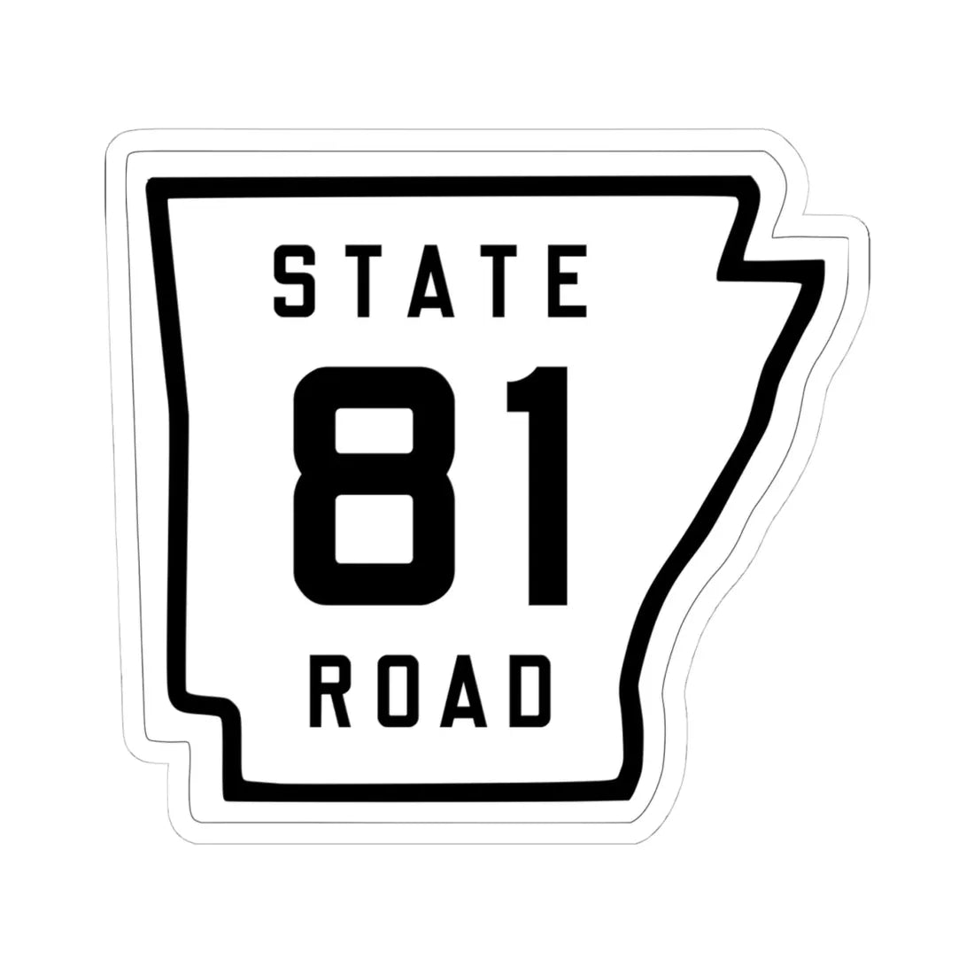 Arkansas 81 1926 (Arkansas) (Road Sign) STICKER Vinyl Kiss-Cut Decal 4 Inch White - The Sticker Space