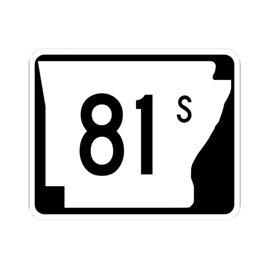 Arkansas 81S (Arkansas) (Road Sign) STICKER Vinyl Kiss-Cut Decal 3 Inch White - The Sticker Space