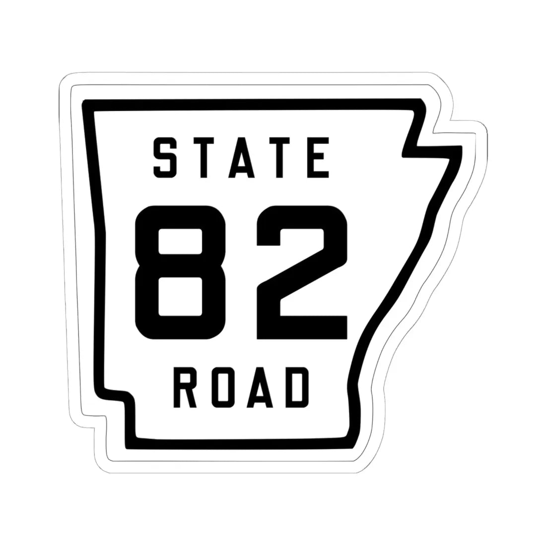 Arkansas 82 1926 (Arkansas) (Road Sign) STICKER Vinyl Kiss-Cut Decal 6 Inch White - The Sticker Space