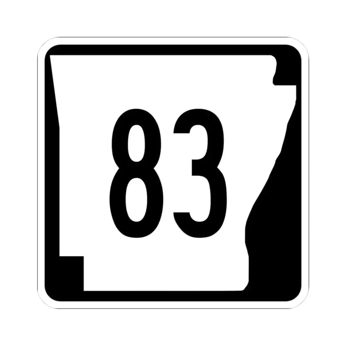 Arkansas 83 (Arkansas) (Road Sign) STICKER Vinyl Kiss-Cut Decal 3 Inch White - The Sticker Space