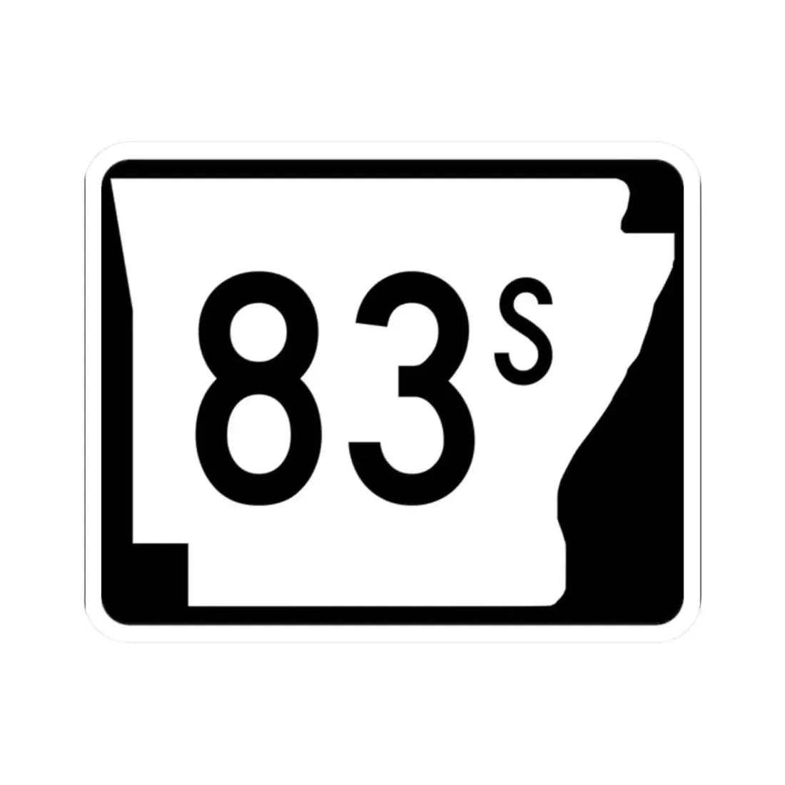 Arkansas 83S (Arkansas) (Road Sign) STICKER Vinyl Kiss-Cut Decal 2 Inch White - The Sticker Space