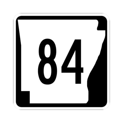 Arkansas 84 (Arkansas) (Road Sign) STICKER Vinyl Kiss-Cut Decal 2 Inch White - The Sticker Space