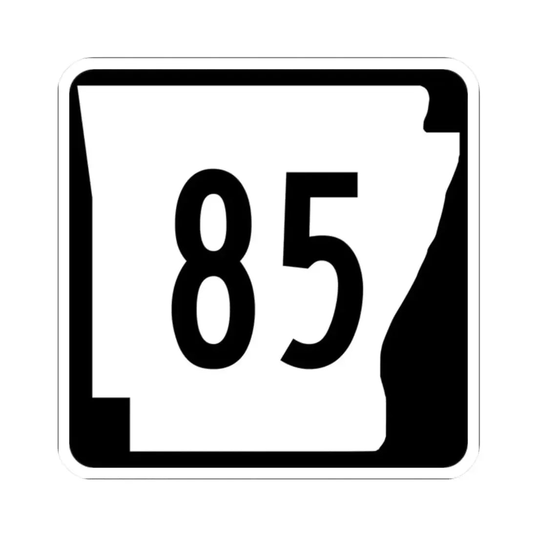 Arkansas 85 (Arkansas) (Road Sign) STICKER Vinyl Kiss-Cut Decal 2 Inch White - The Sticker Space