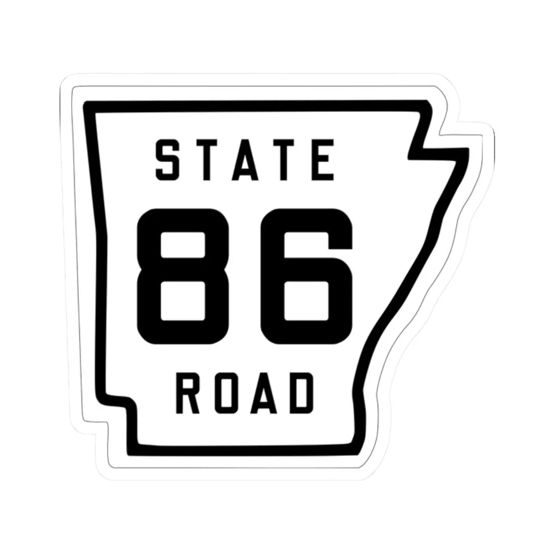 Arkansas 86 1926 (Arkansas) (Road Sign) STICKER Vinyl Kiss-Cut Decal 2 Inch White - The Sticker Space