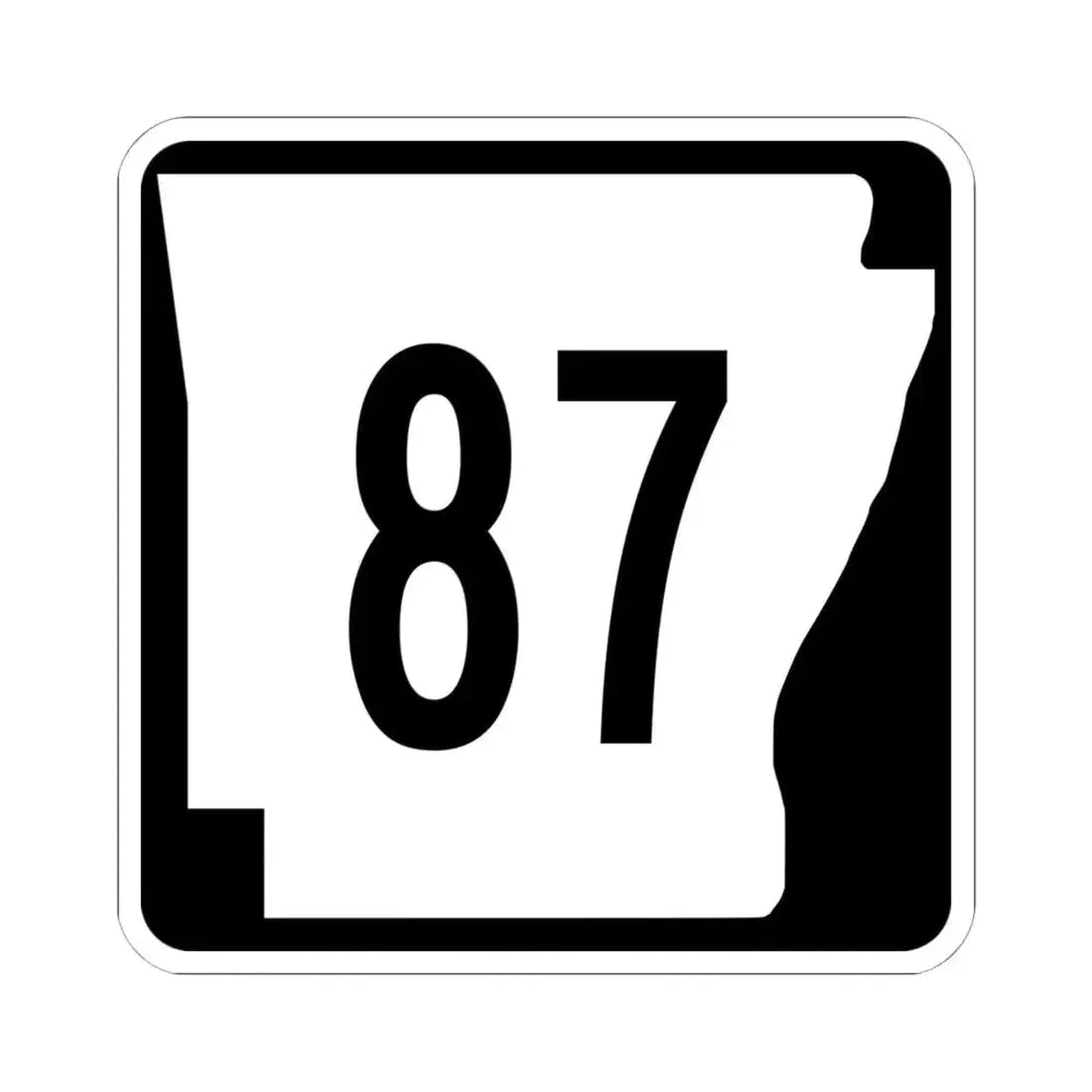 Arkansas 87 (Arkansas) (Road Sign) STICKER Vinyl Kiss-Cut Decal 6 Inch White - The Sticker Space