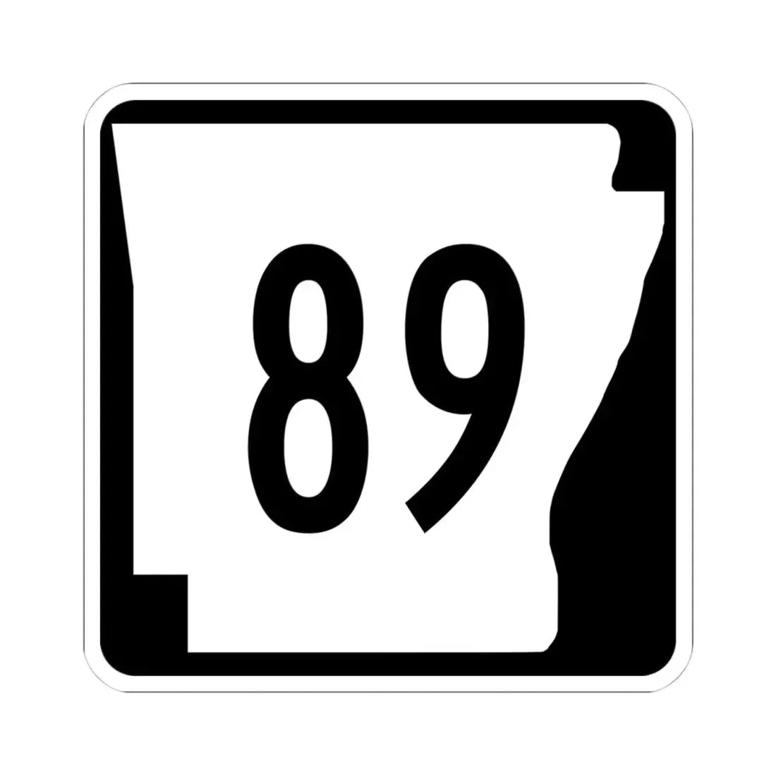Arkansas 89 (Arkansas) (Road Sign) STICKER Vinyl Kiss-Cut Decal 4 Inch White - The Sticker Space