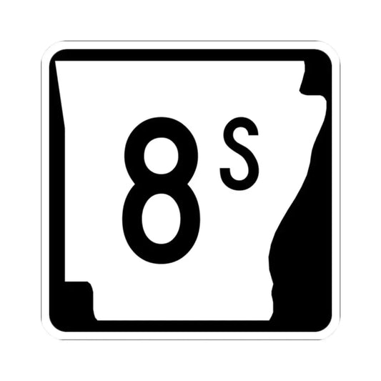 Arkansas 8S (Arkansas) (Road Sign) STICKER Vinyl Kiss-Cut Decal 2 Inch White - The Sticker Space