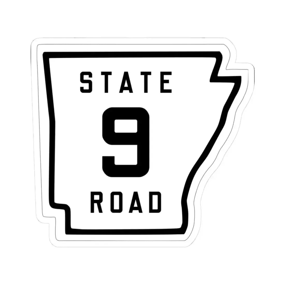Arkansas 9 1926 (Arkansas) (Road Sign) STICKER Vinyl Kiss-Cut Decal 3 Inch White - The Sticker Space