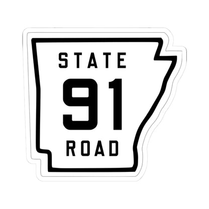 Arkansas 91 1926 (Arkansas) (Road Sign) STICKER Vinyl Kiss-Cut Decal 3 Inch White - The Sticker Space