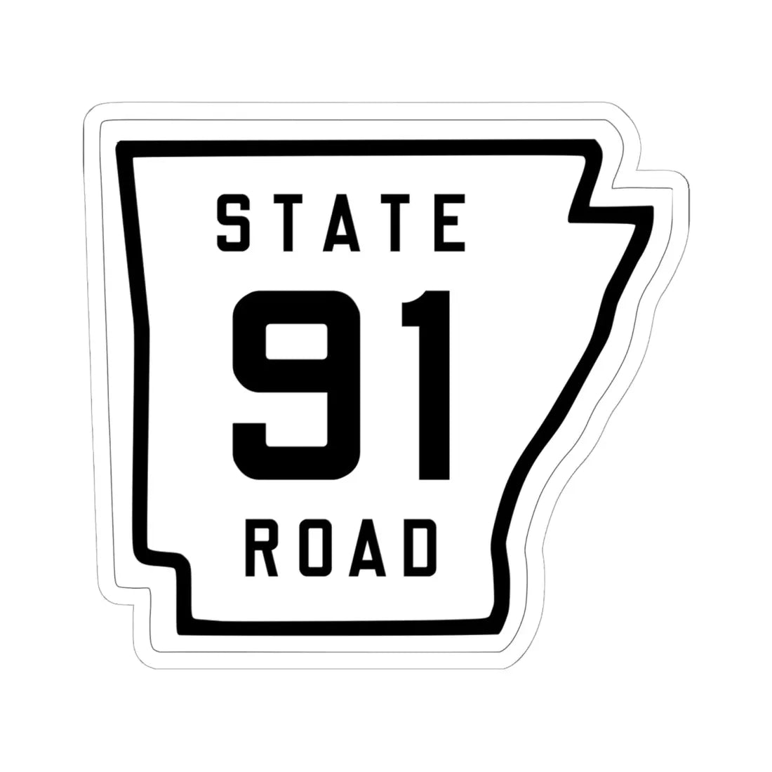 Arkansas 91 1926 (Arkansas) (Road Sign) STICKER Vinyl Kiss-Cut Decal 6 Inch White - The Sticker Space