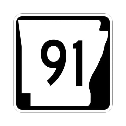 Arkansas 91 (Arkansas) (Road Sign) STICKER Vinyl Kiss-Cut Decal 3 Inch White - The Sticker Space