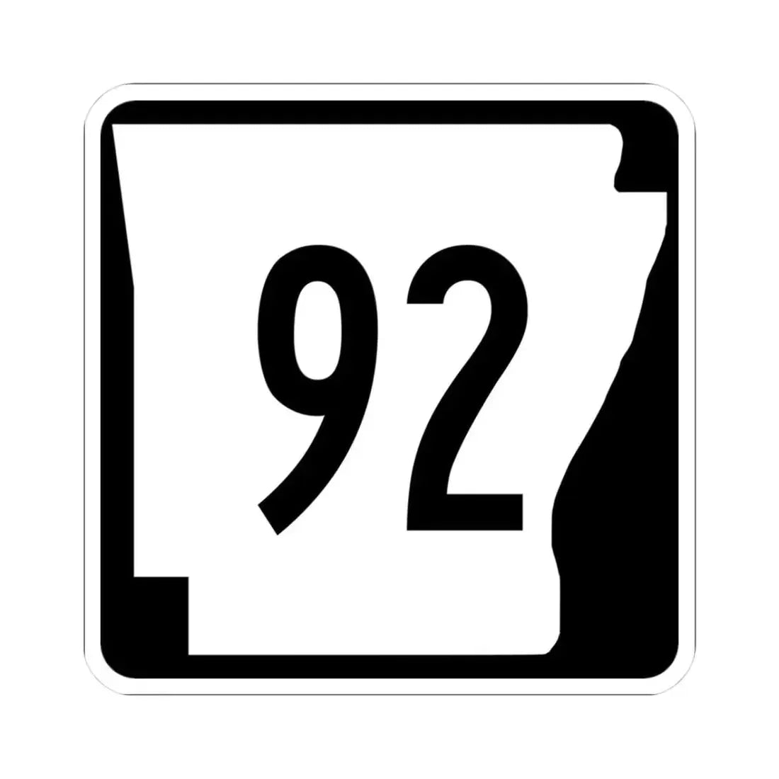 Arkansas 92 (Arkansas) (Road Sign) STICKER Vinyl Kiss-Cut Decal 3 Inch White - The Sticker Space