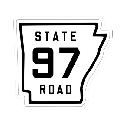 Arkansas 97 1926 (Arkansas) (Road Sign) STICKER Vinyl Kiss-Cut Decal 2 Inch White - The Sticker Space