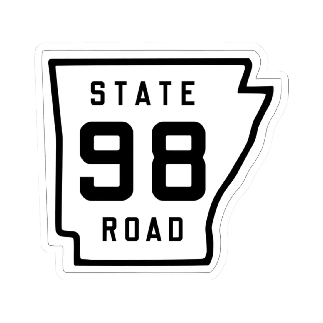 Arkansas 98 1926 (Arkansas) (Road Sign) STICKER Vinyl Kiss-Cut Decal 2 Inch White - The Sticker Space