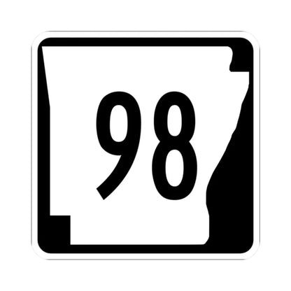 Arkansas 98 (Arkansas) (Road Sign) STICKER Vinyl Kiss-Cut Decal 2 Inch White - The Sticker Space