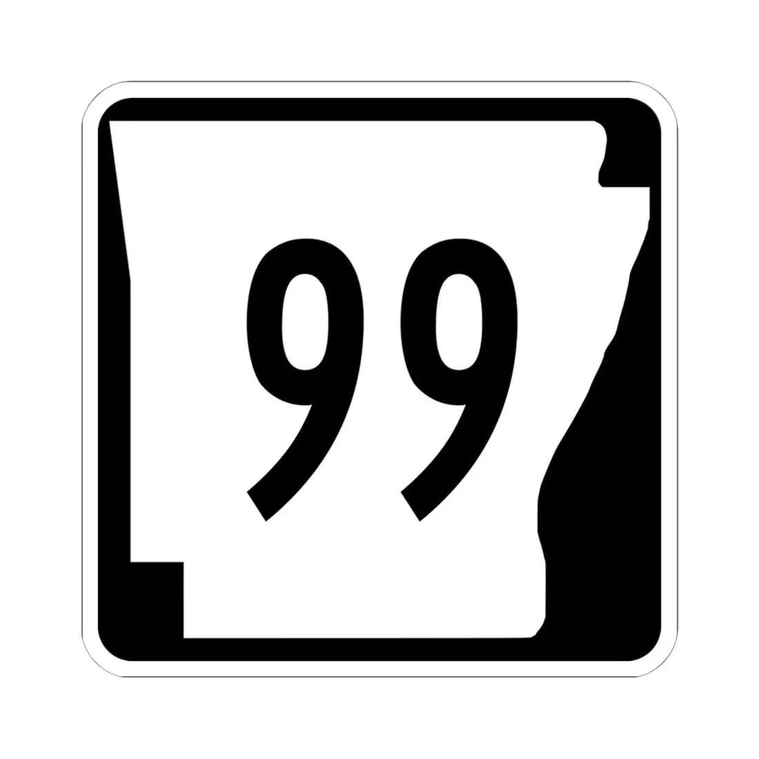 Arkansas 99 (Arkansas) (Road Sign) STICKER Vinyl Kiss-Cut Decal 6 Inch White - The Sticker Space