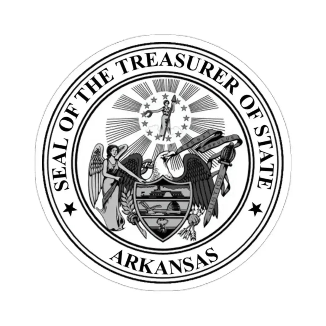 Arkansas Treasurer Seal STICKER Vinyl Die-Cut Decal - The Sticker Space