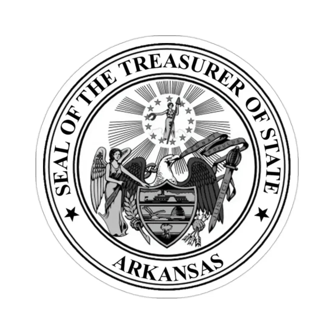 Arkansas Treasurer Seal STICKER Vinyl Die-Cut Decal - The Sticker Space