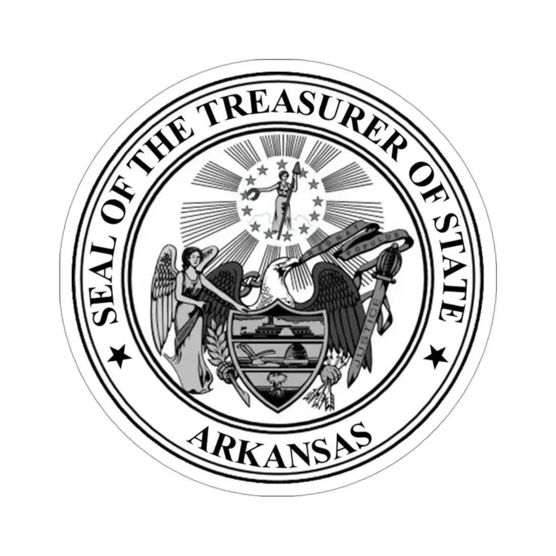 Arkansas Treasurer Seal STICKER Vinyl Die-Cut Decal - The Sticker Space