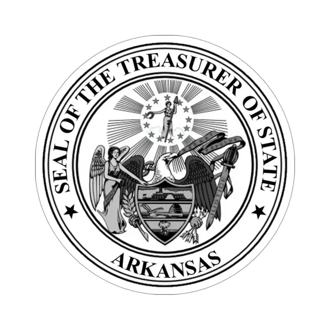 Arkansas Treasurer Seal STICKER Vinyl Die-Cut Decal - The Sticker Space
