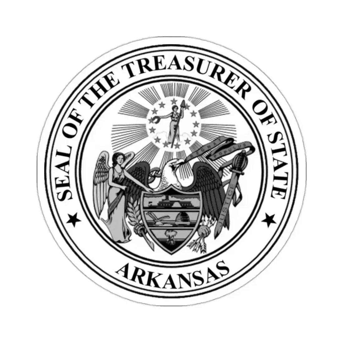 Arkansas Treasurer Seal - STICKER Vinyl Kiss-Cut Decal - The Sticker Space