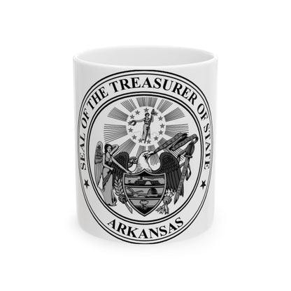 Arkansas Treasurer Seal - White Coffee Mug-11oz-The Sticker Space