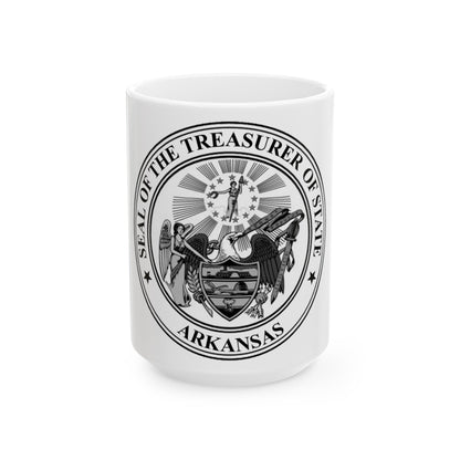 Arkansas Treasurer Seal - White Coffee Mug-15oz-The Sticker Space