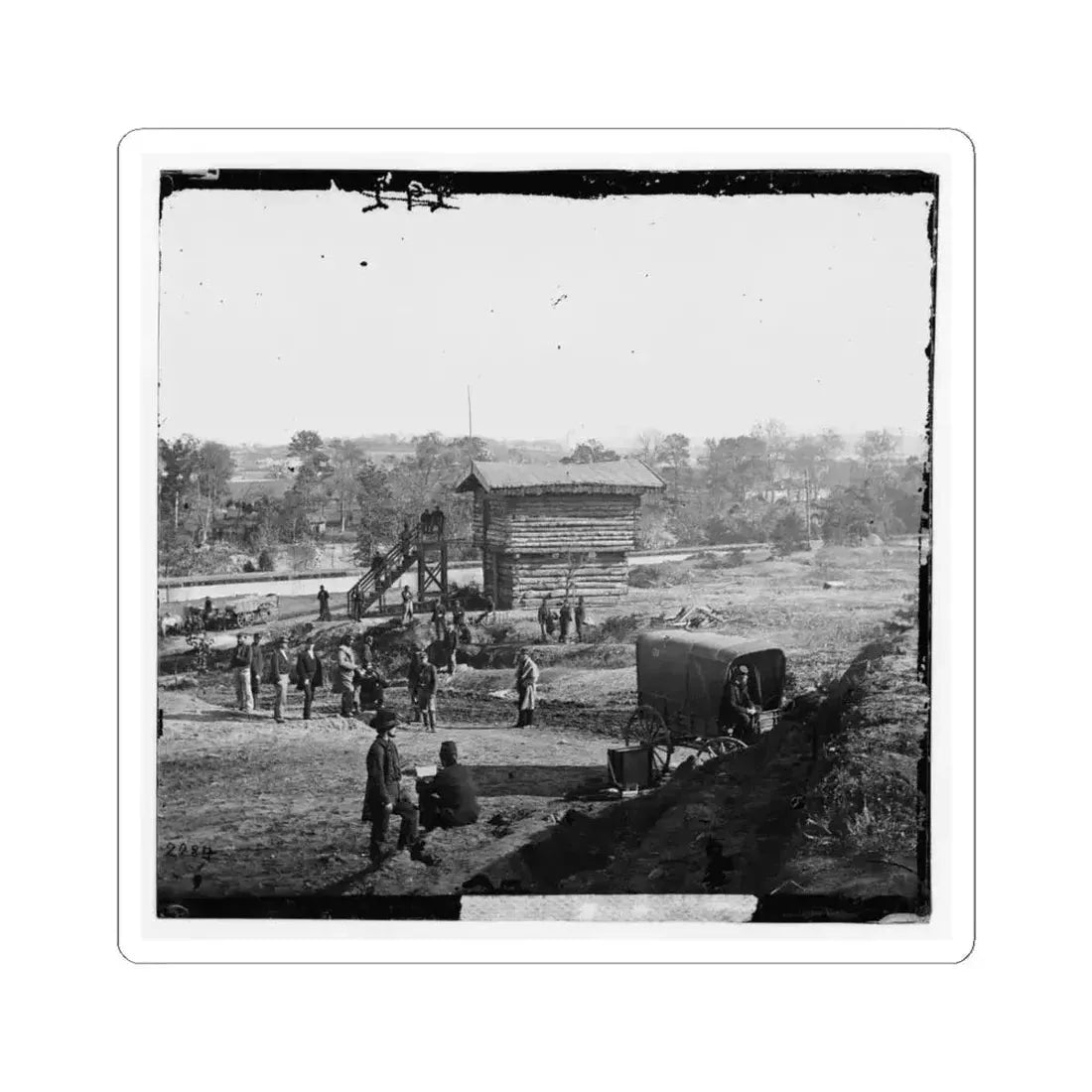 Arlington Heights, Va.  Blockhouse Near Aqueduct Bridge (U.S. Civil War) STICKER Vinyl Kiss-Cut Decal 6 Inch White - The Sticker Space