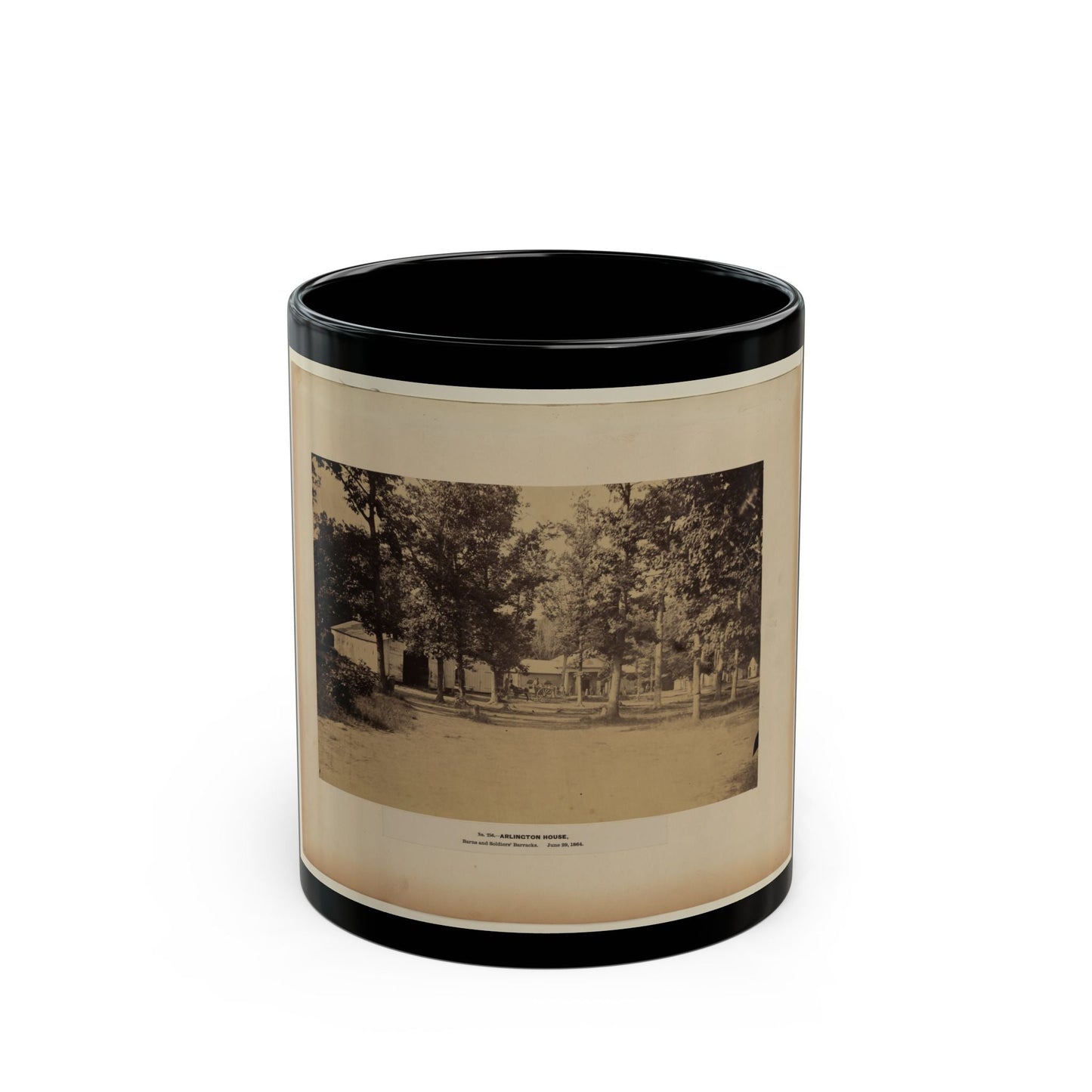 Arlington House, Barns And Soldiers' Barracks, June 29, 1864 (U.S. Civil War) Black Coffee Mug