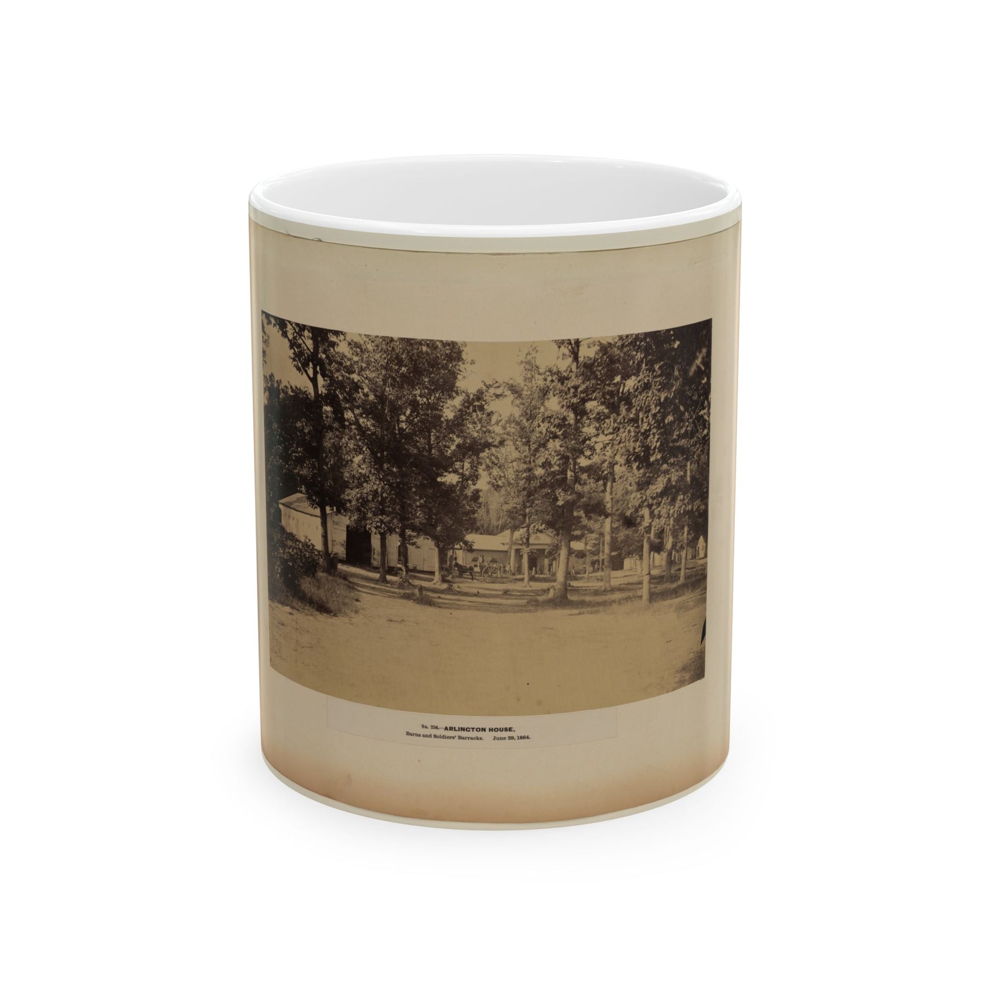 Arlington House, Barns And Soldiers' Barracks, June 29, 1864 (U.S. Civil War) White Coffee Mug-11oz-The Sticker Space