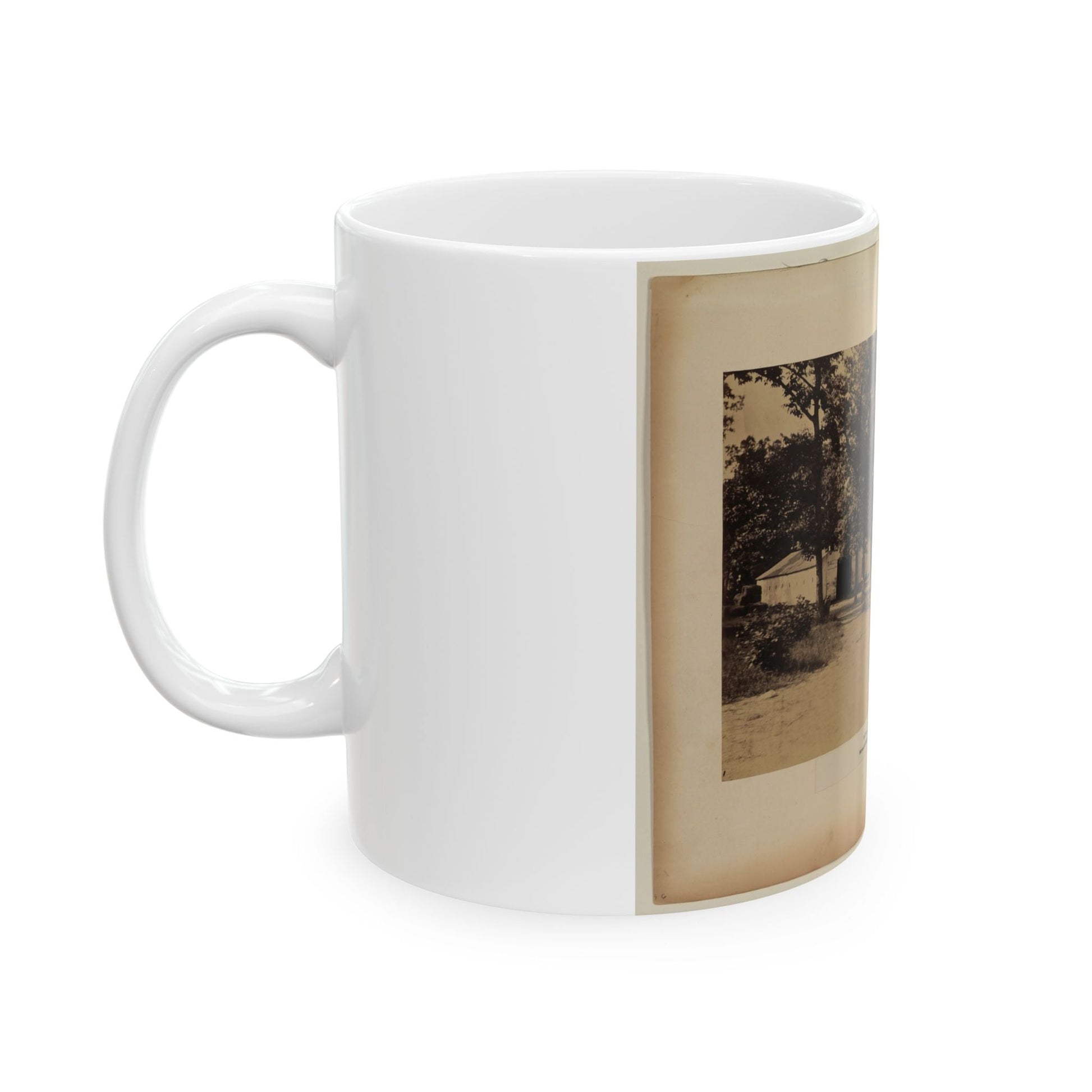 Arlington House, Barns And Soldiers' Barracks, June 29, 1864 (U.S. Civil War) White Coffee Mug-The Sticker Space