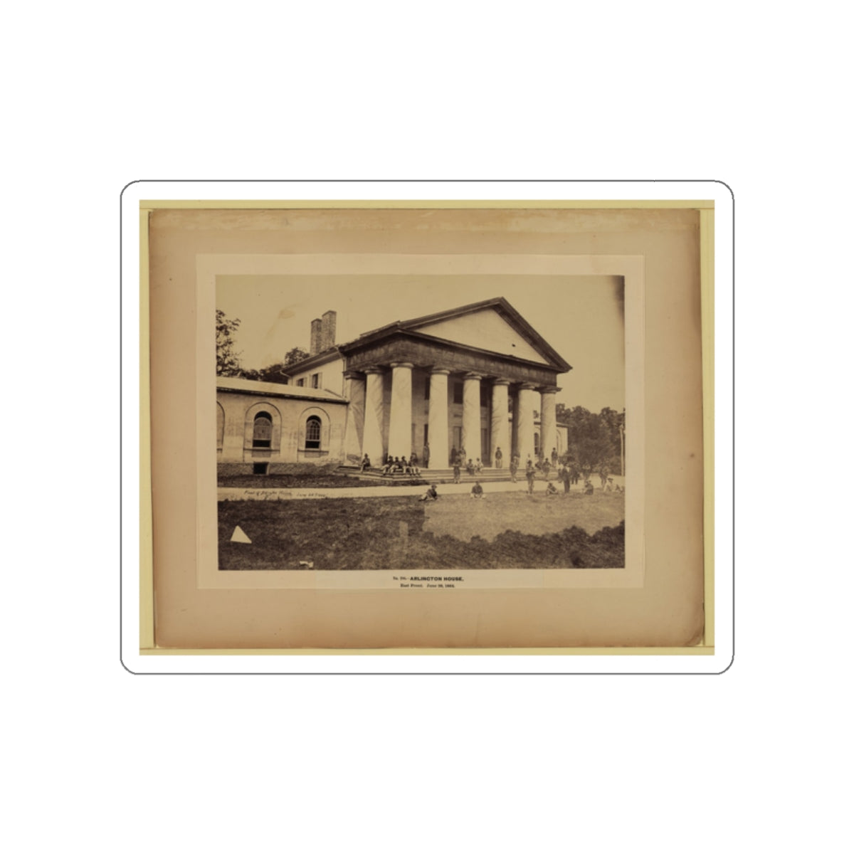 Arlington House, East Front, June 28, 1864 (U.S. Civil War) STICKER Vinyl Die-Cut Decal-White-The Sticker Space