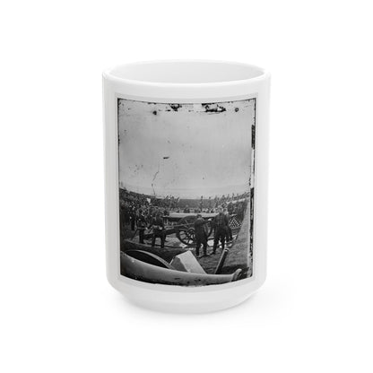 Arlington, Va. Guns And Gun-Crews Of Fort Richardson (U.S. Civil War) White Coffee Mug-15oz-The Sticker Space