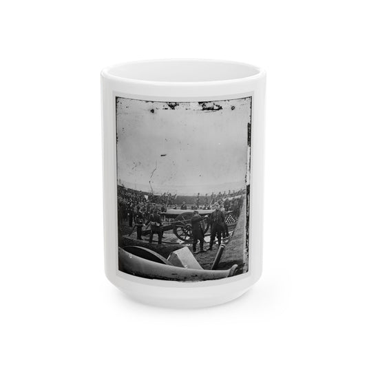 Arlington, Va. Guns And Gun-Crews Of Fort Richardson (U.S. Civil War) White Coffee Mug-15oz-The Sticker Space