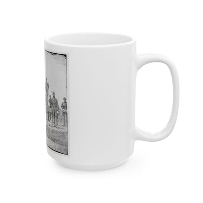 Arlington, Va.  Soldiers With 24-Pdr. Siege Gun On Wooden Barbette Carriage At Fort Corcoran (U.S. Civil War) White Coffee Mug