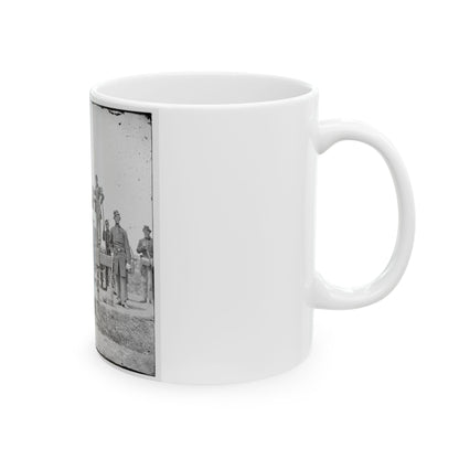 Arlington, Va.  Soldiers With 24-Pdr. Siege Gun On Wooden Barbette Carriage At Fort Corcoran (U.S. Civil War) White Coffee Mug