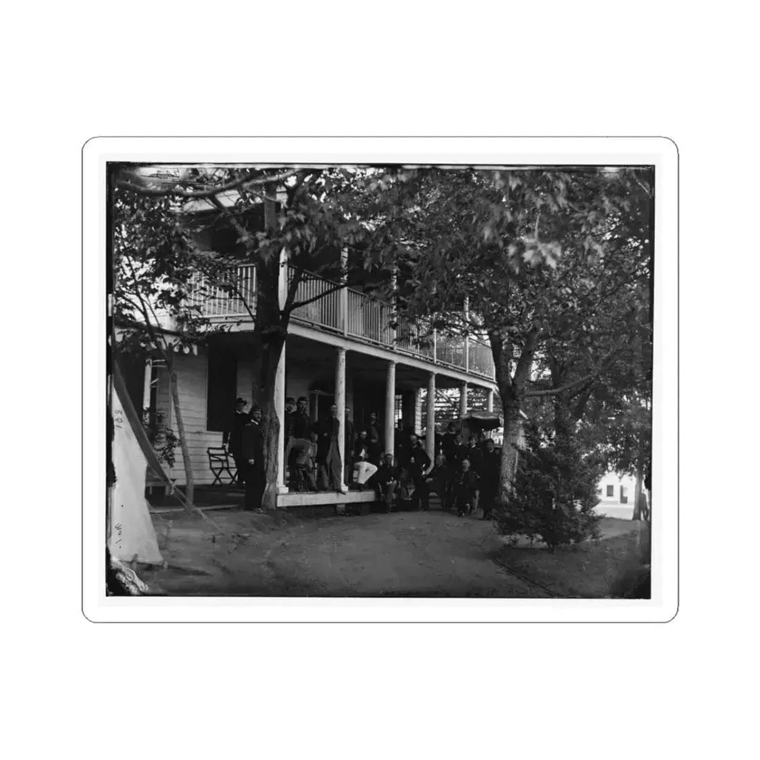 Arlington, Virginia. Officers of 2D New York Heavy Artillery, at Fort C.F. Smith (U.S. Civil War) STICKER Vinyl Kiss-Cut Decal 3 Inch White - The Sticker Space