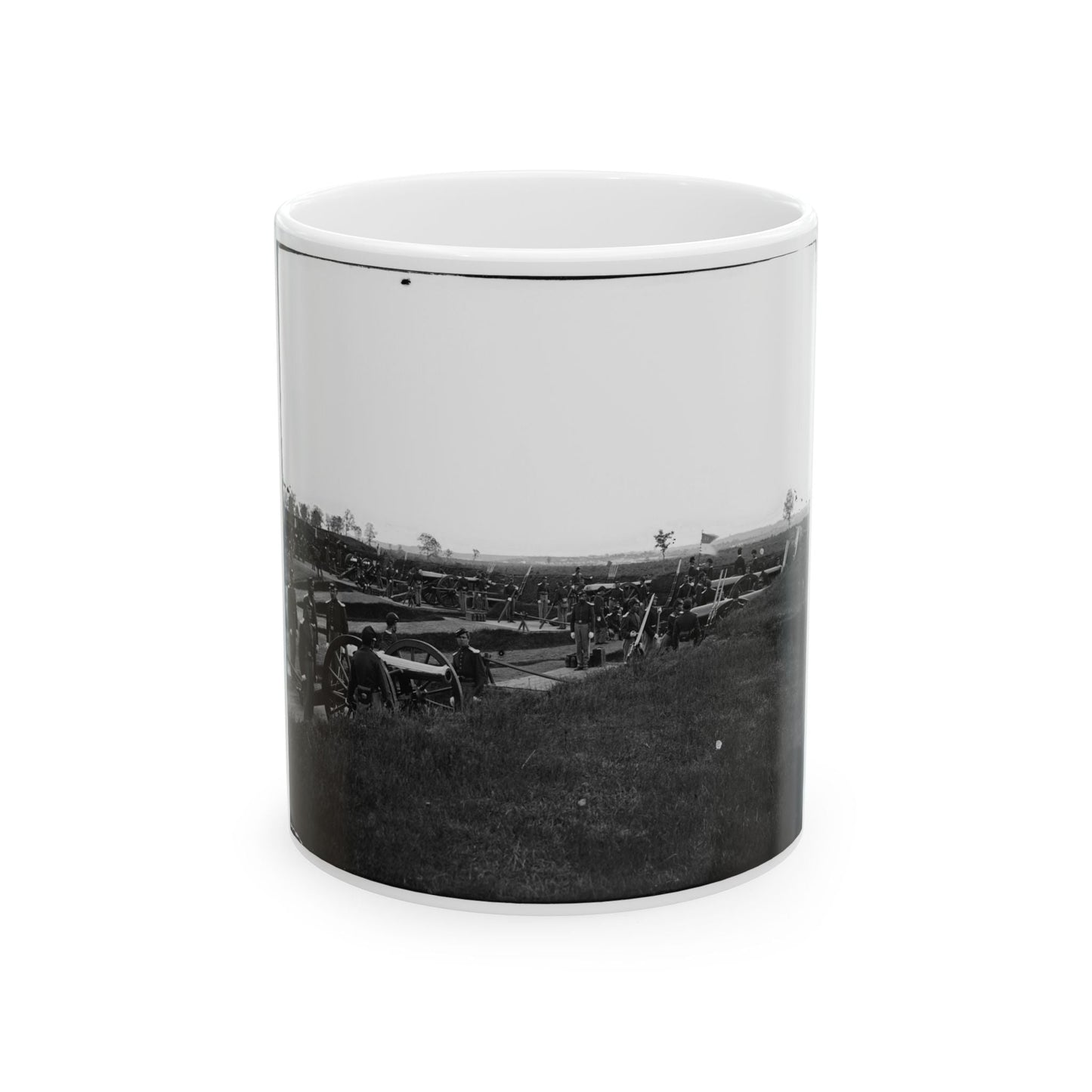 Arlington, Virginia. Batteries In Fort No. 2 Fort Whipple (U.S. Civil War) White Coffee Mug-11oz-The Sticker Space