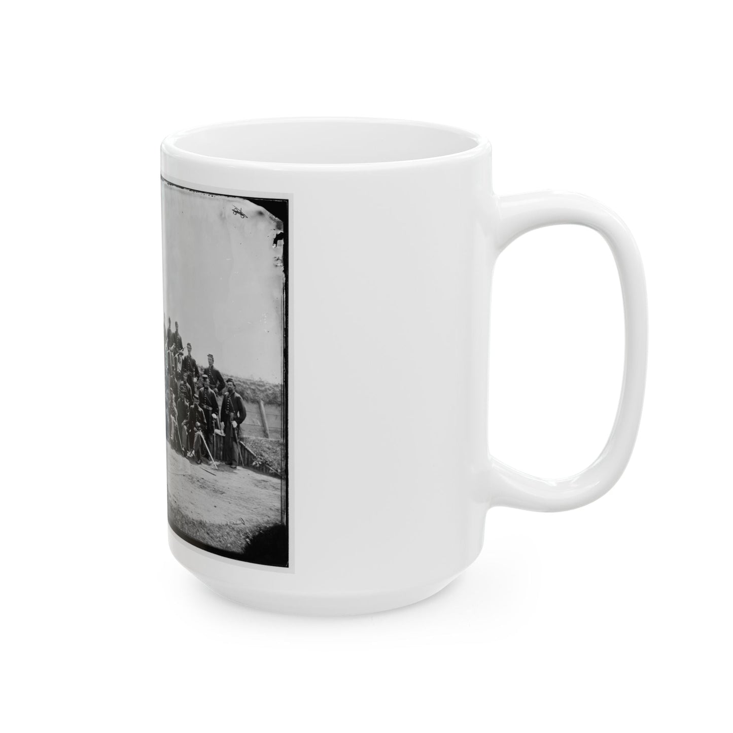 Arlington, Virginia. Col. William H. Telford And Officers, 50th Regiment Pennsylvania Infantry At Fort Craig (U.S. Civil War) White Coffee Mug