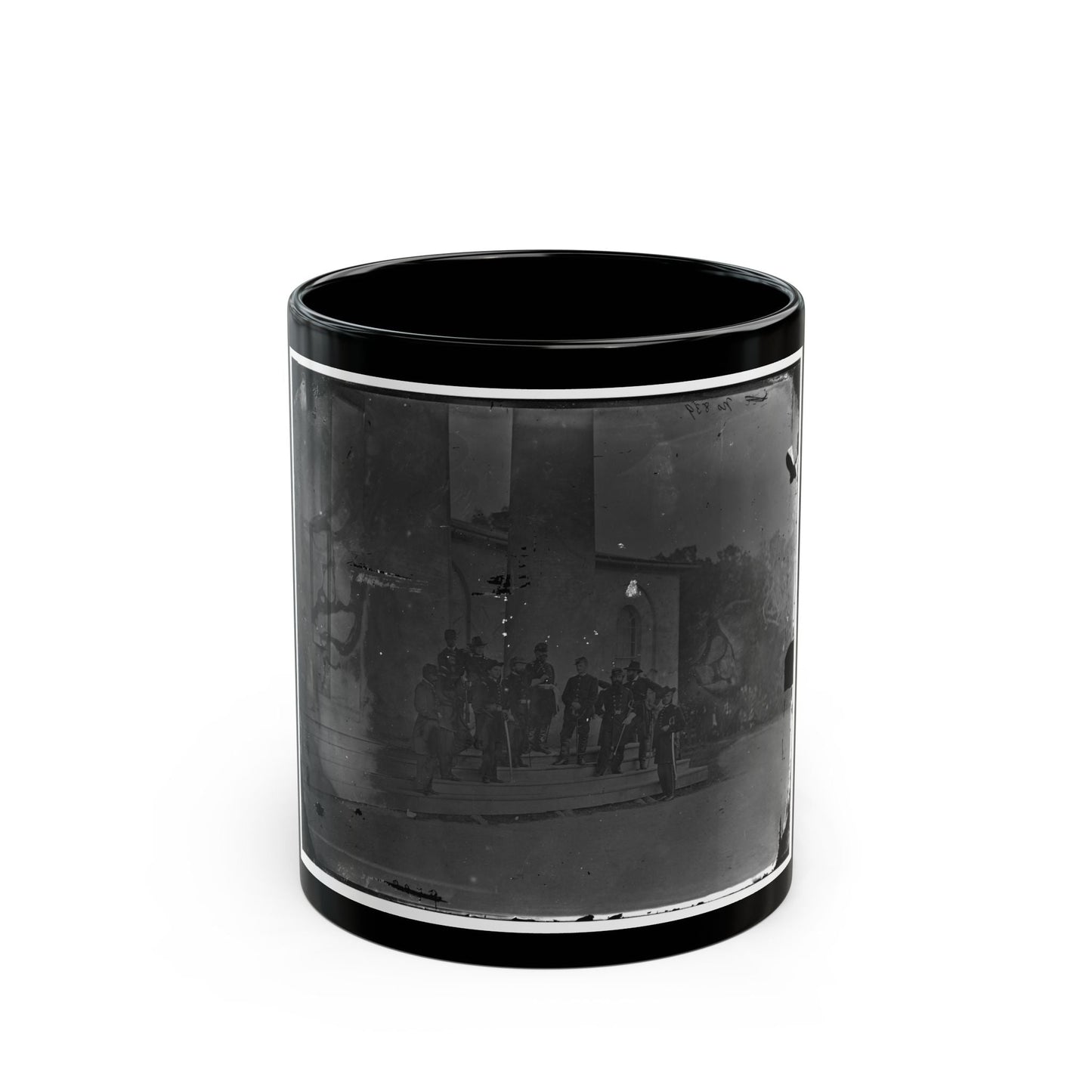 Arlington, Virginia. Gen. Samuel P. Heintzleman And Staff On Portico Of Arlington House (U.S. Civil War) Black Coffee Mug