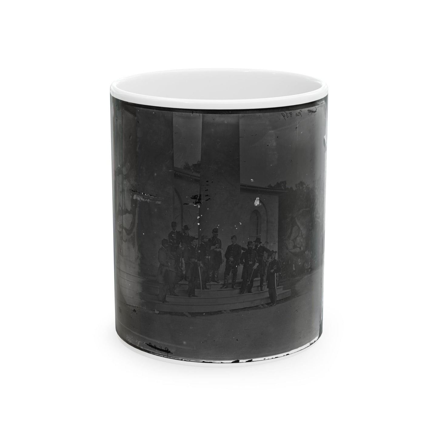 Arlington, Virginia. Gen. Samuel P. Heintzleman And Staff On Portico Of Arlington House (U.S. Civil War) White Coffee Mug